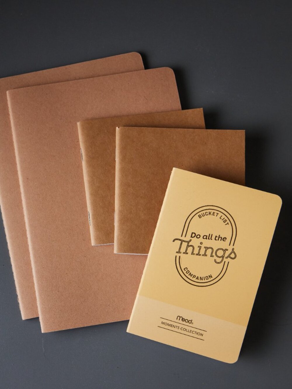 Journal Notebook Set {5} Brown + Yellow